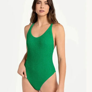 Lole Soleil Textured Smock One Piece Swimsuit Green Size Small